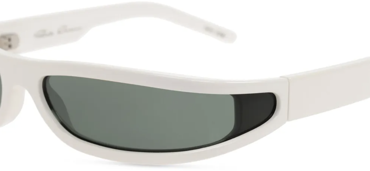 Rick Owens Sunglasses Fog Pearl Temple/forest Lens Wit