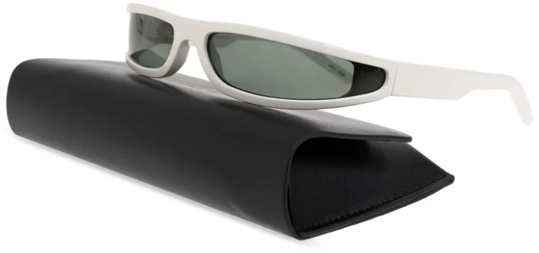 Rick Owens Sunglasses Fog Pearl Temple/forest Lens Wit