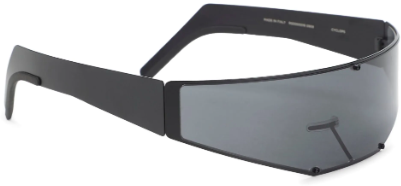 Rick Owens Sunglasses Cyclops Black Temples/black Lens Zwart