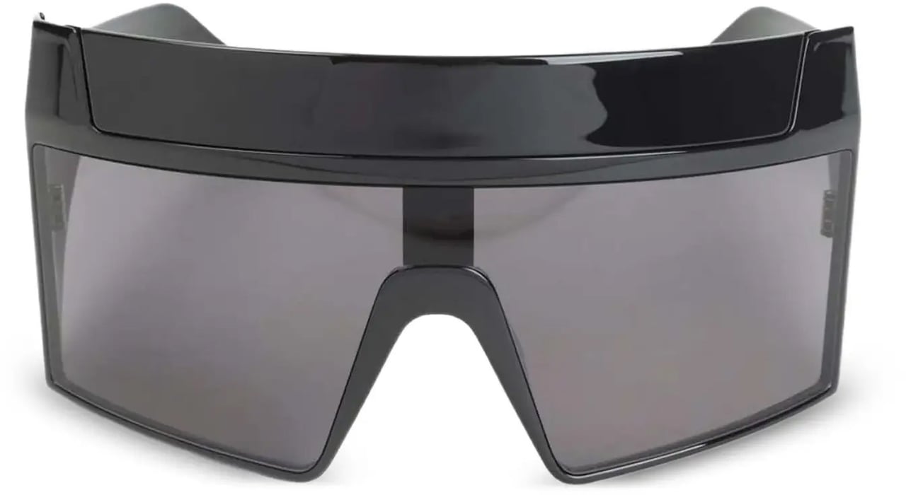 Rick Owens Sunglasses Rev Shiny Black Temples/black Lens Zwart