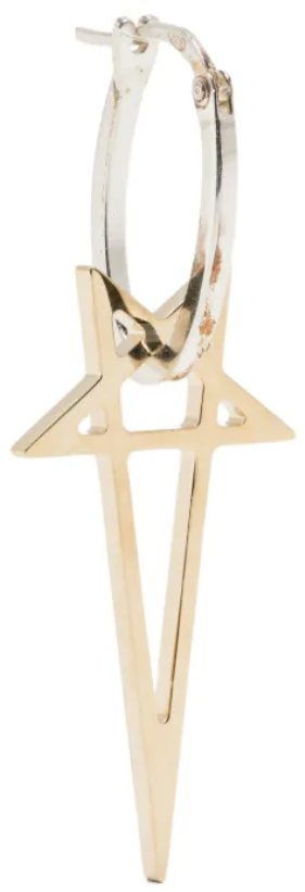 Rick Owens Pentagram Earring Gold/silver Divers
