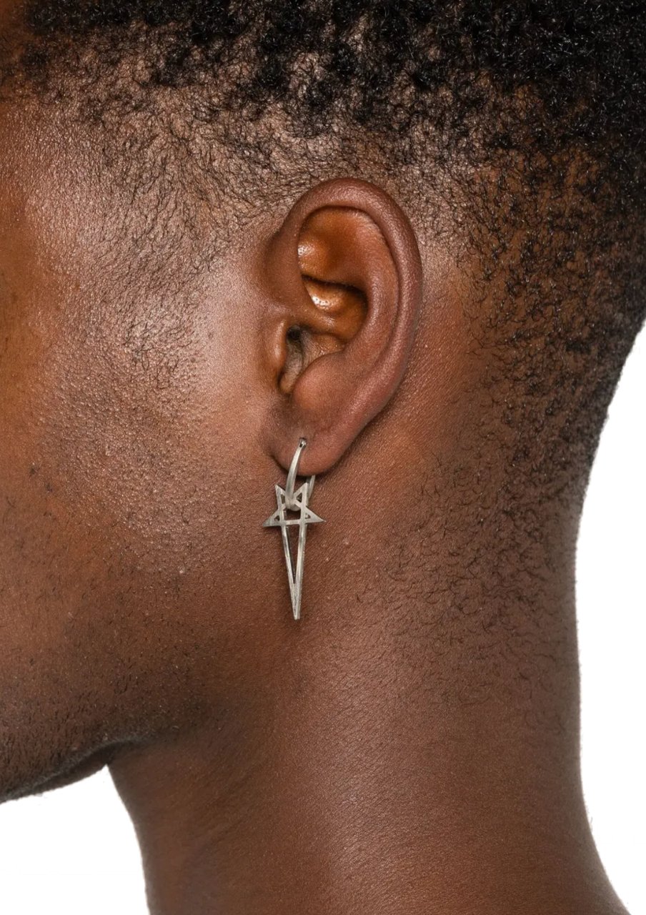 Rick Owens Pentagram Earring Palladio Zilver