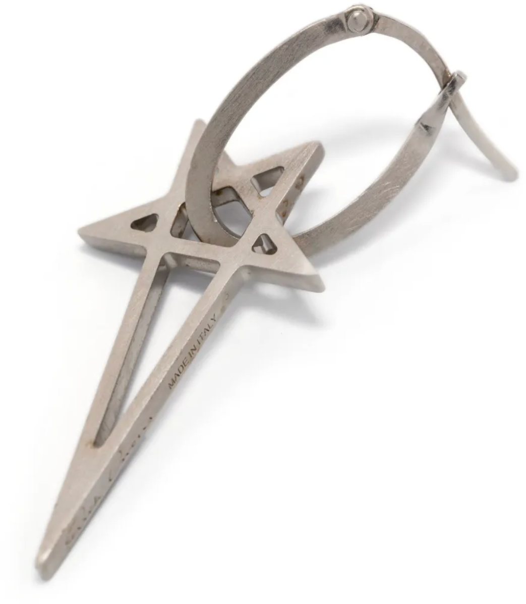 Rick Owens Pentagram Earring Palladio Zilver