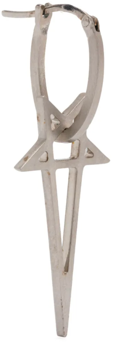 Rick Owens Pentagram Earring Palladio Zilver