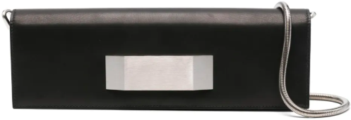 Rick Owens Clutch In Pelle Griffin Baguette Black Zwart