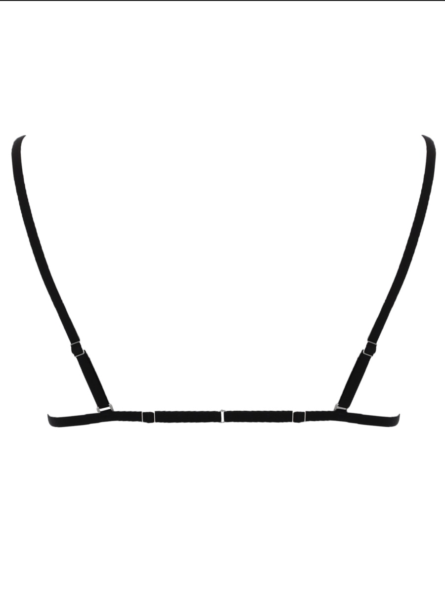 Rick Owens Mesh Bra with Sheer Nude Panel Zwart