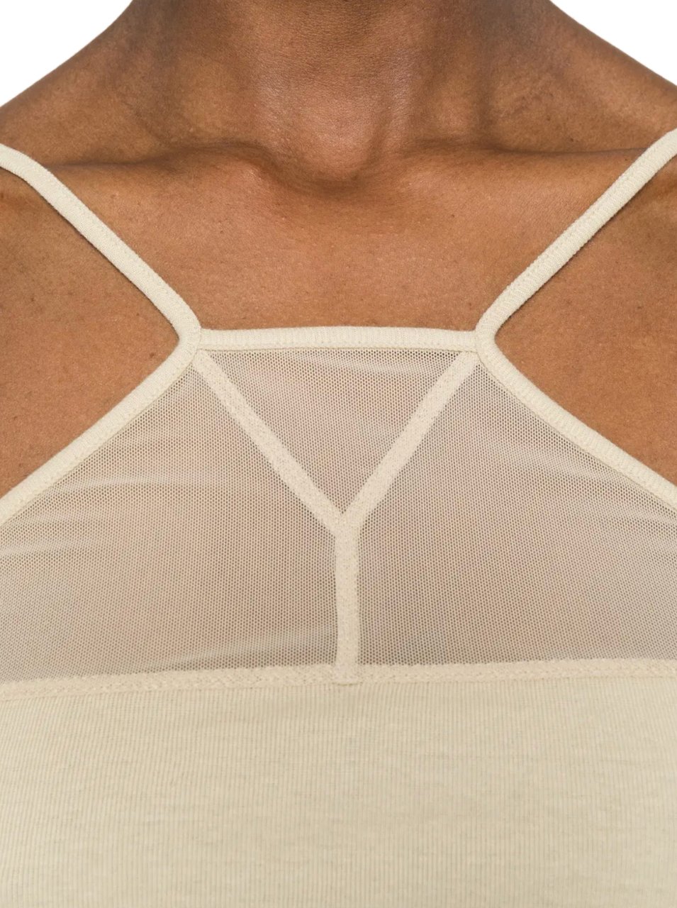 Rick Owens Top Sl Combo Top Sand Beige