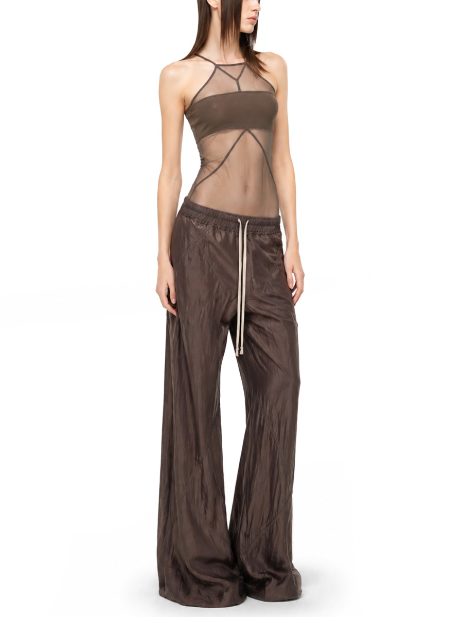 Rick Owens Bandeau Translucent Mesh Geometric Top Grijs