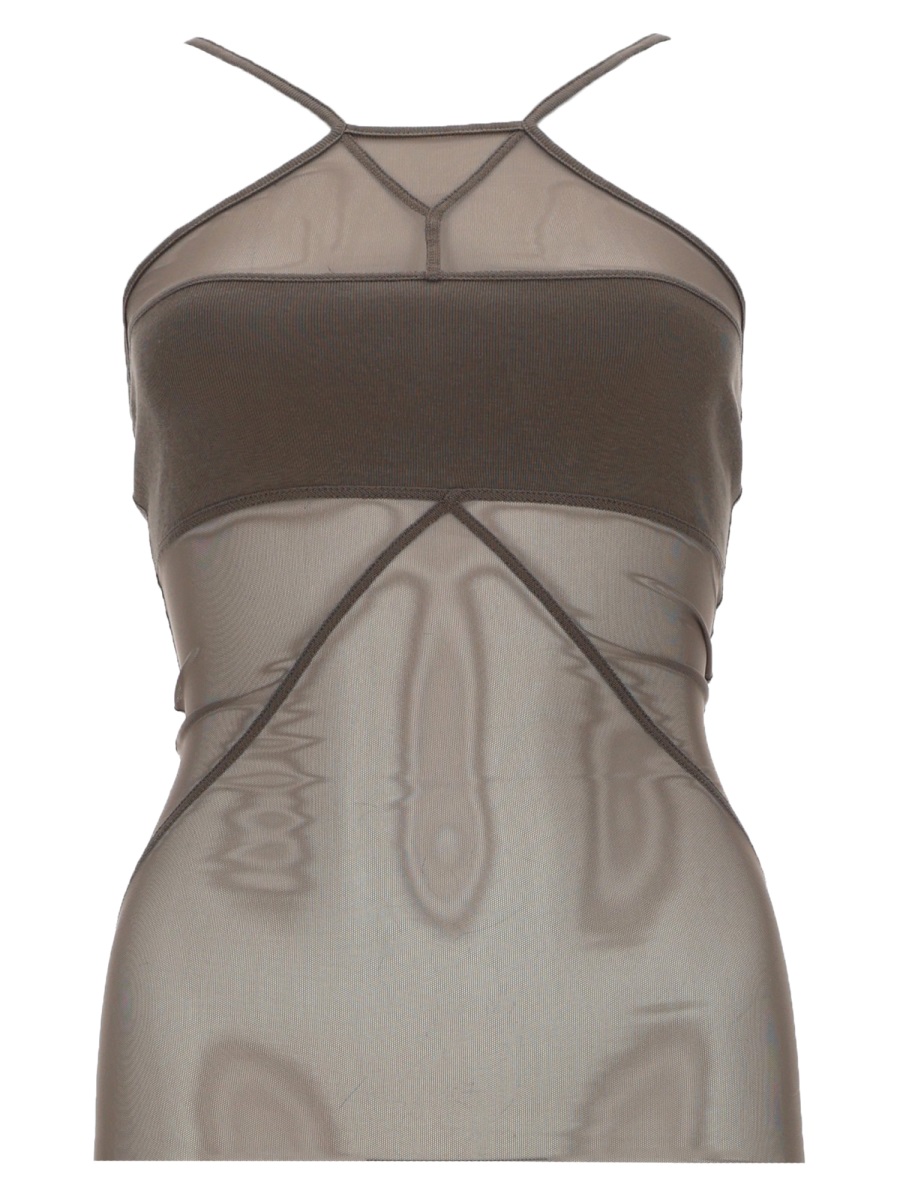 Rick Owens Bandeau Translucent Mesh Geometric Top Grijs