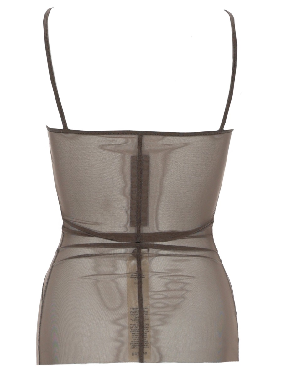 Rick Owens Bandeau Translucent Mesh Geometric Top Grijs