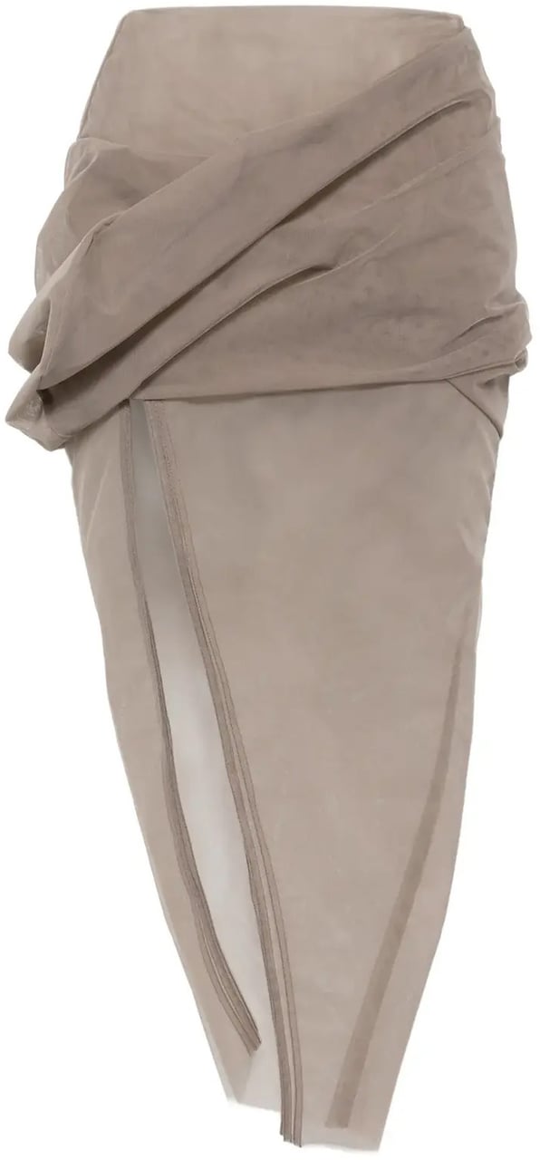 Rick Owens Gonna Draped Calf Skirt Dust Bruin