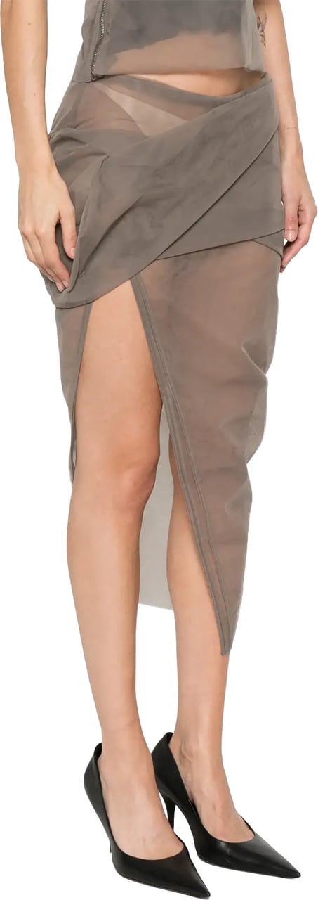 Rick Owens Gonna Draped Calf Skirt Dust Bruin