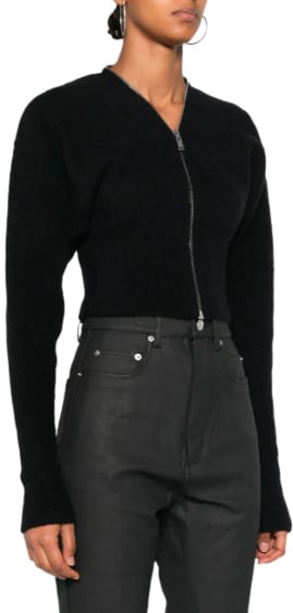 Rick Owens Giacca In Maglia Batwing Klaus Black Zwart