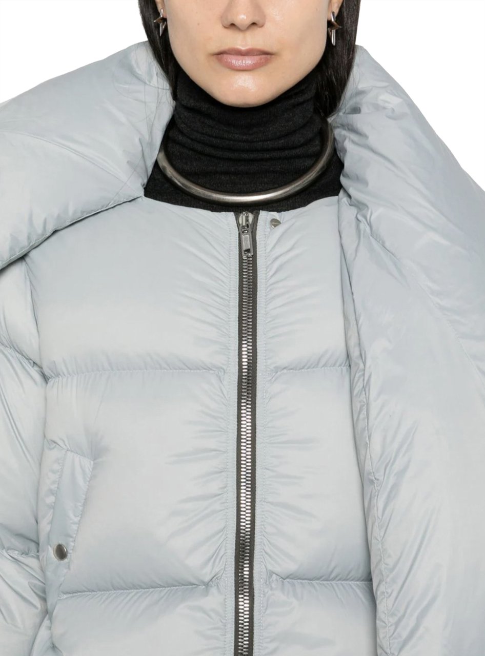 Rick Owens Funnel Neck Jkt Pale Blue Blauw