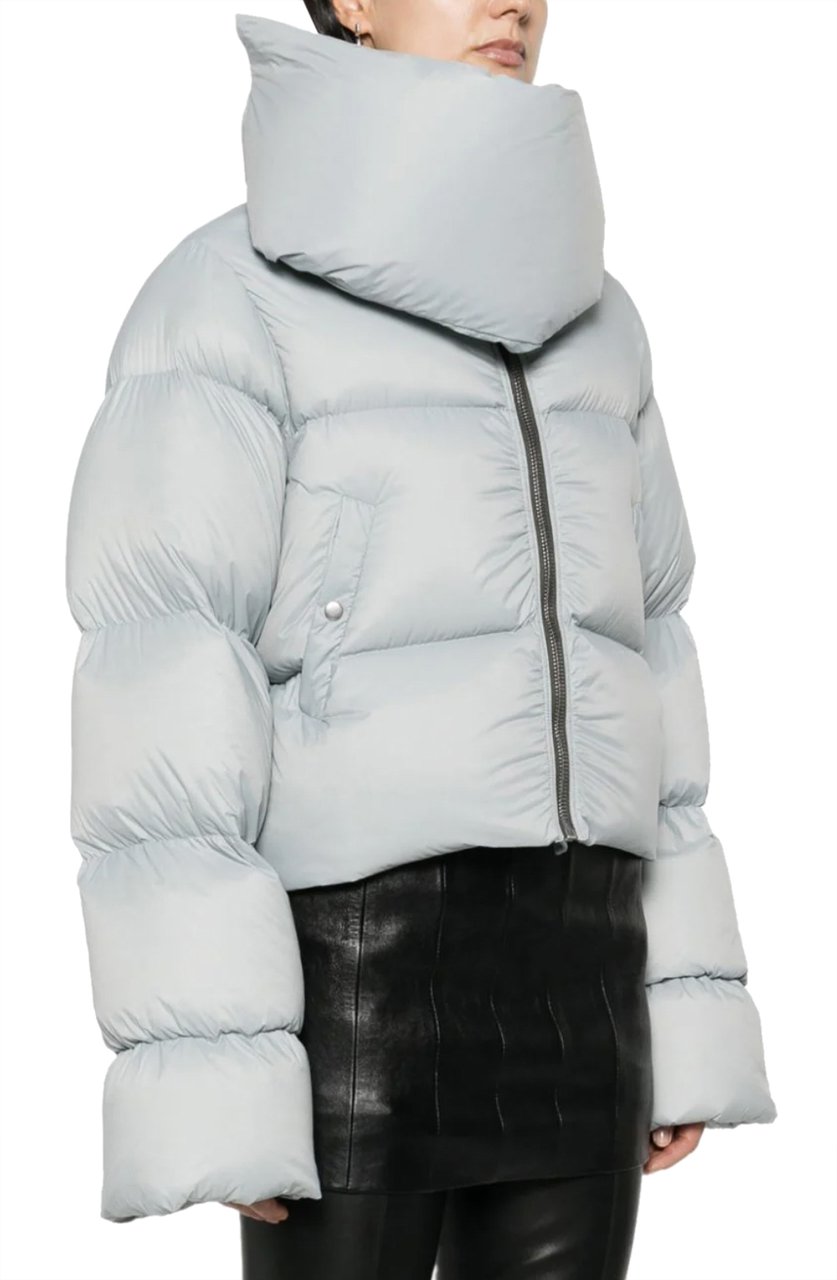 Rick Owens Funnel Neck Jkt Pale Blue Blauw