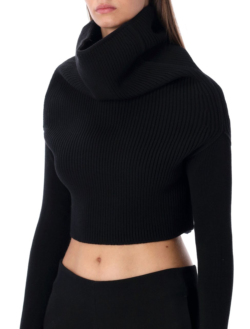Rick Owens Oversized Draped Cowl Neck Top Zwart