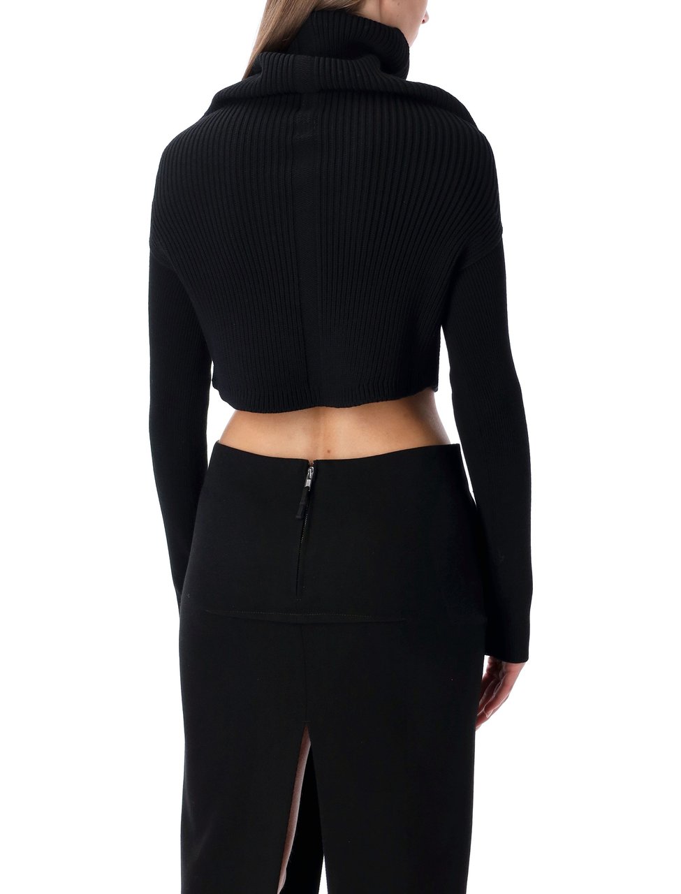 Rick Owens Oversized Draped Cowl Neck Top Zwart