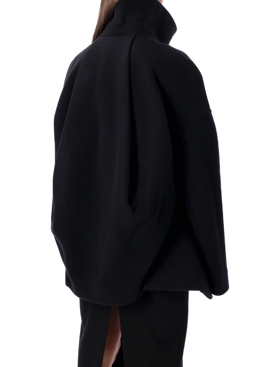 Rick Owens Draculimo Long Melton Wool Jacket Zwart
