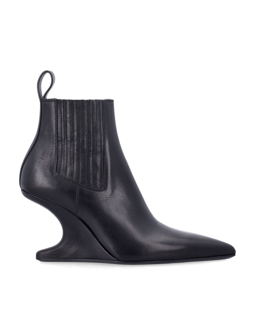 Rick Owens Ankle Sharp Cantilever Leather Boots Zwart