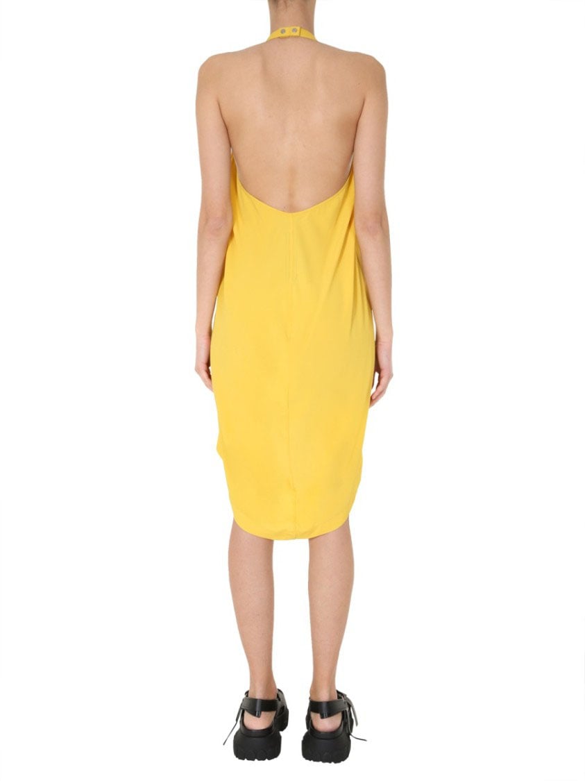 Rick Owens Geometric Cut-Out Midi Dress Goud