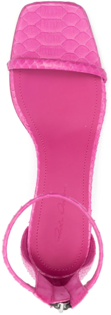 Rick Owens Sandali Hot Pink Fuchsia/clear Python Sandals Cantilever Beige