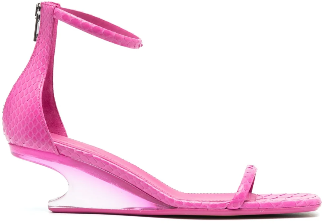 Rick Owens Sandali Hot Pink Fuchsia/clear Python Sandals Cantilever Beige