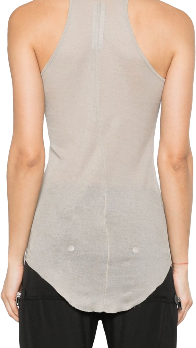 Rick Owens Basic Rib Tank Top Pearl Grijs
