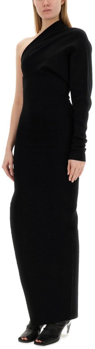 Rick Owens One-Shoulder Dress Zwart