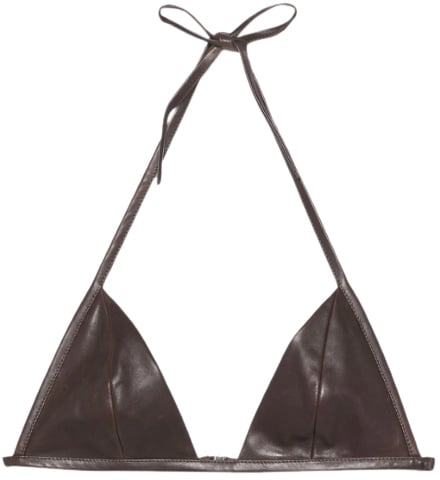 Rick Owens Reggiseno In Pelle Bra Mahogany Bruin