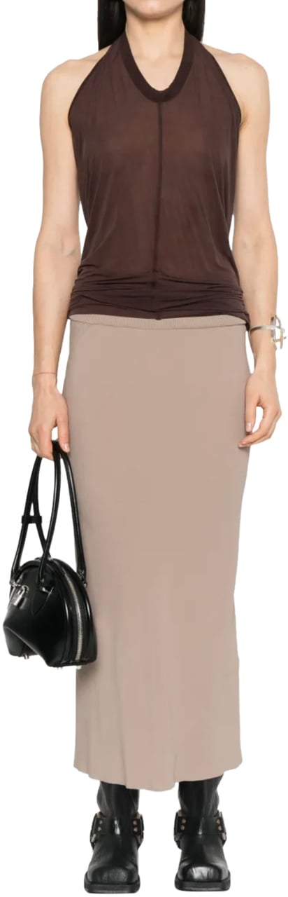 Rick Owens Top Halter T Mahogany Bruin