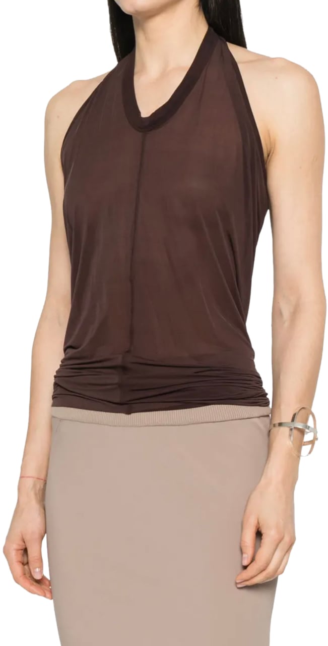 Rick Owens Top Halter T Mahogany Bruin