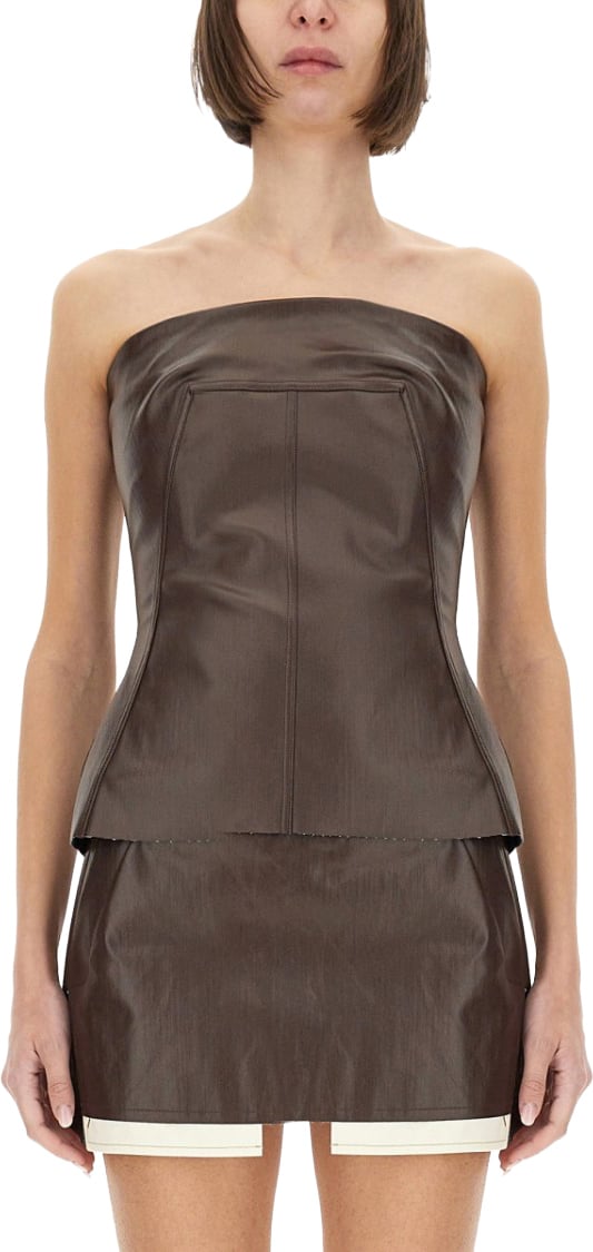 Rick Owens Top Strapless Bustier Bruin