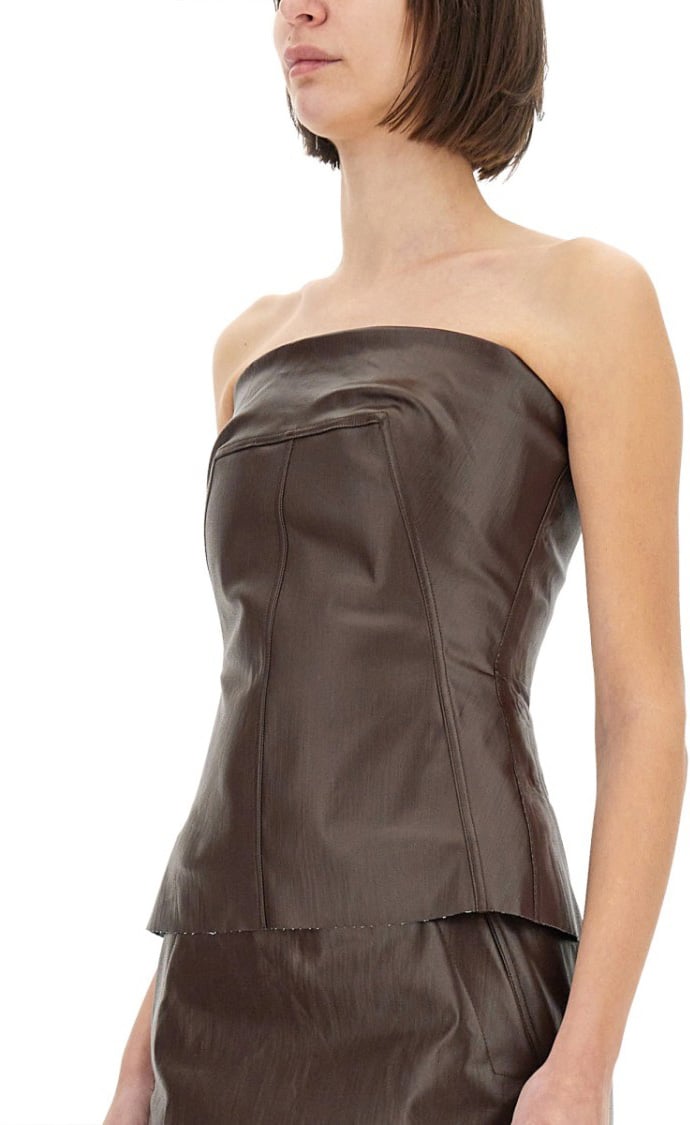 Rick Owens Top Strapless Bustier Bruin