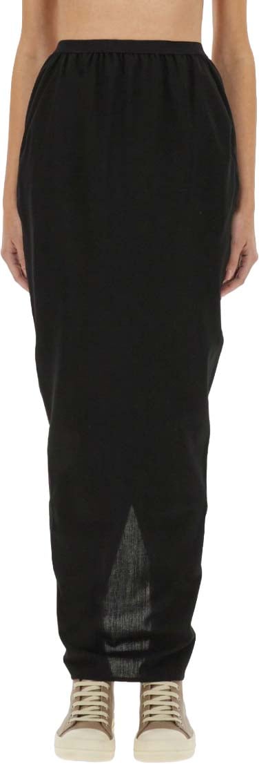 Rick Owens "Pillar" Maxi Skirt Zwart