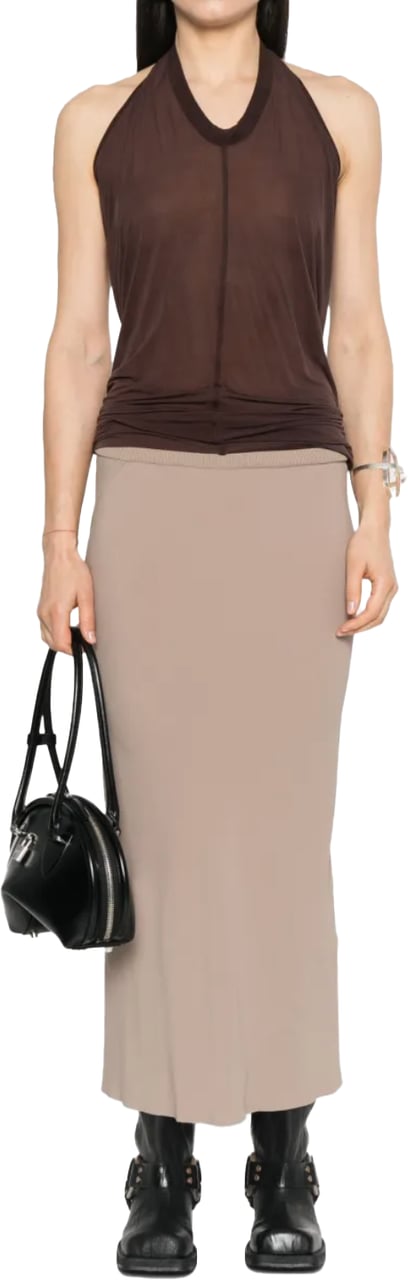 Rick Owens Calf Bias Skirt Flesh Divers