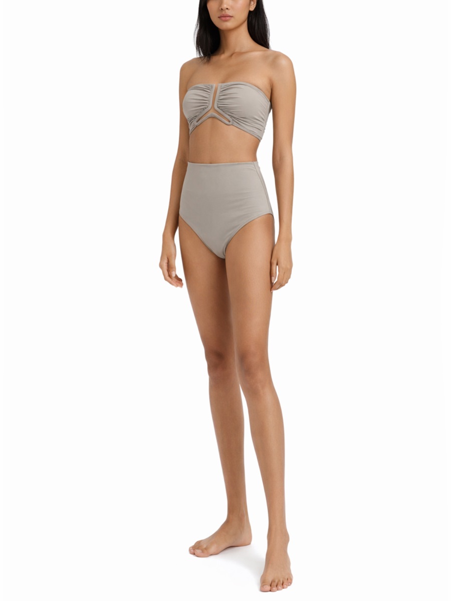 Rick Owens Allanah Bandeau Ruched Bikini Top Grijs