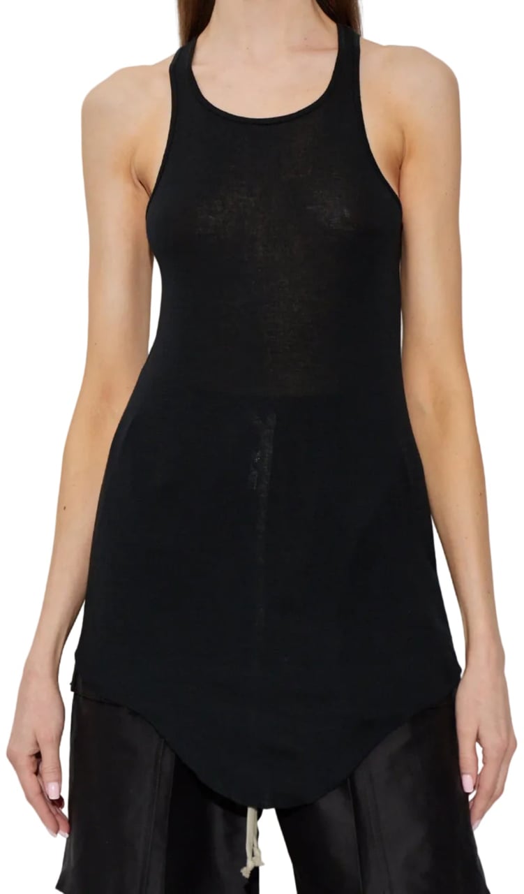 Rick Owens BASIC RIB TANK BLACK Zwart