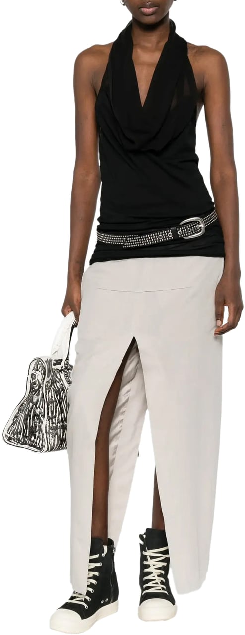 Rick Owens Top Sunburn Halter Black Zwart