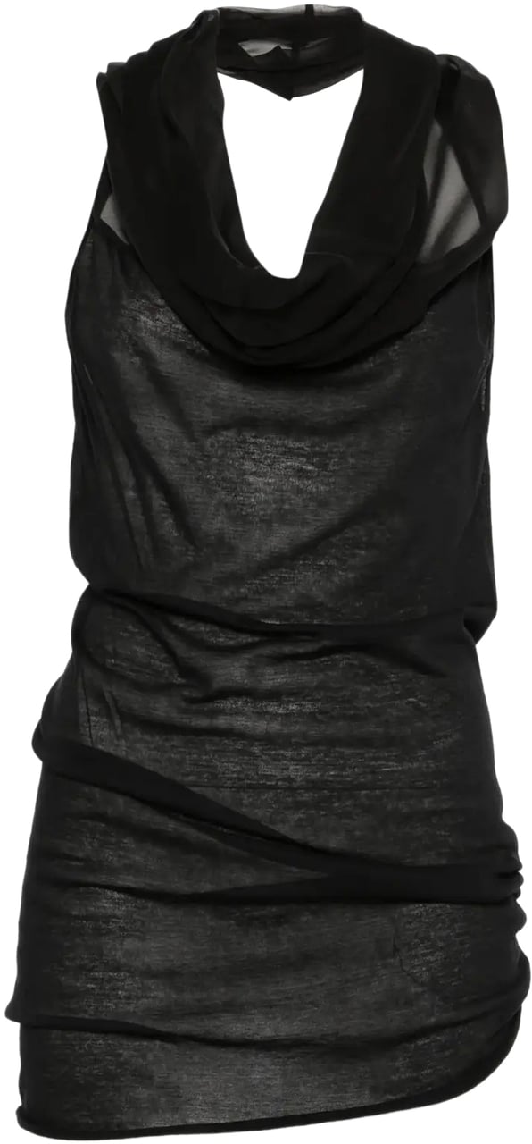 Rick Owens Top Sunburn Halter Black Zwart