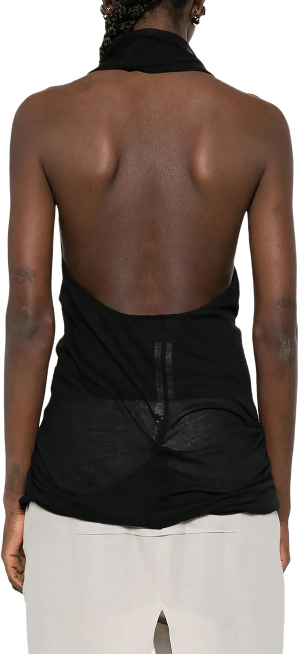 Rick Owens Top Sunburn Halter Black Zwart
