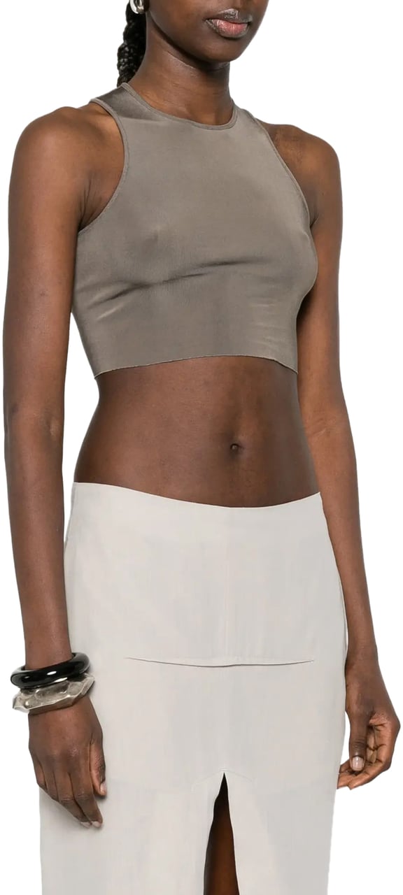 Rick Owens Top Cropped Tank Dust Bruin