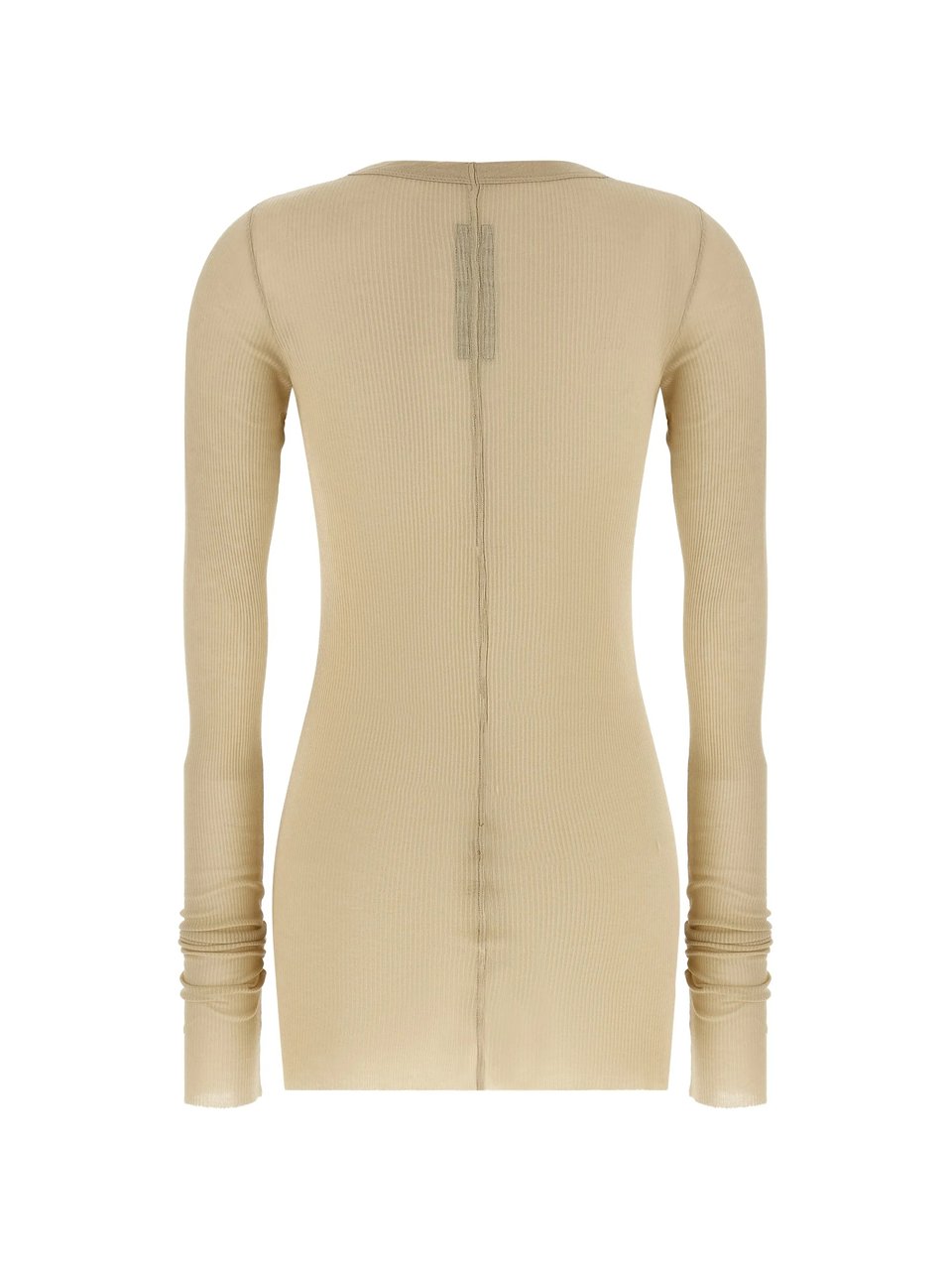 Rick Owens Rib Ls Fitted Ribbed Top Neutraal