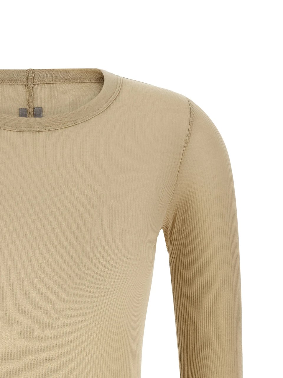 Rick Owens Rib Ls Fitted Ribbed Top Neutraal
