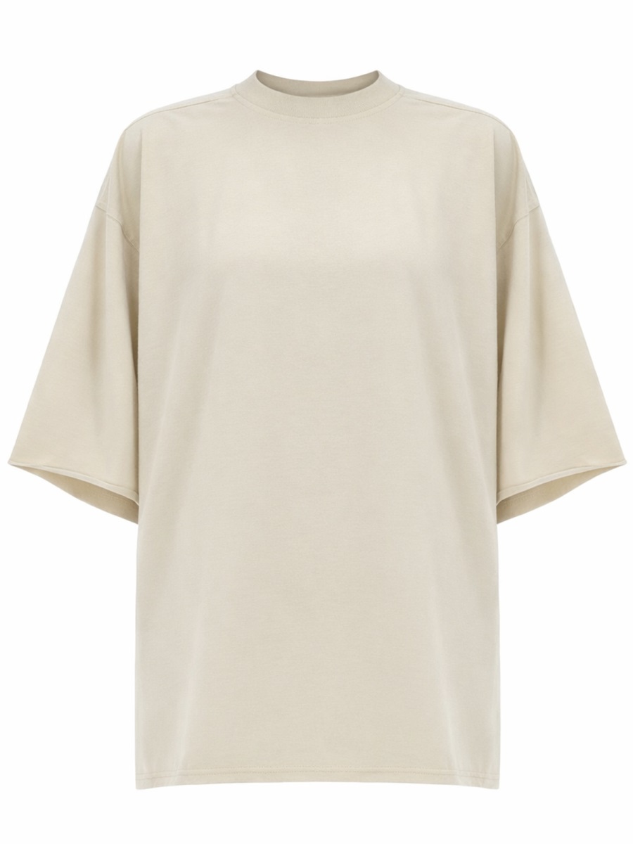 Rick Owens Tommy-T Cotton Boxy Side Slits T-Shirt Grijs
