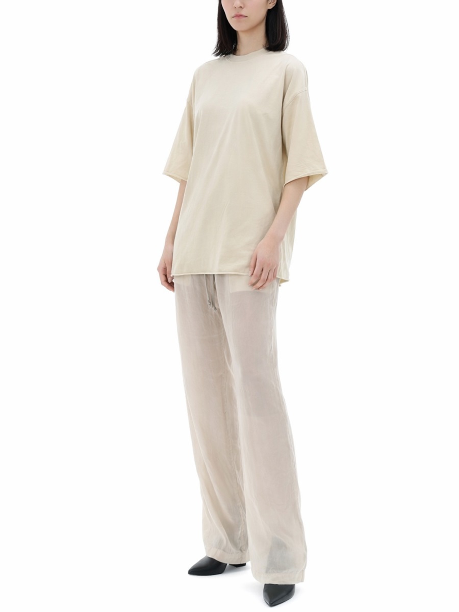 Rick Owens Tommy-T Cotton Boxy Side Slits T-Shirt Grijs