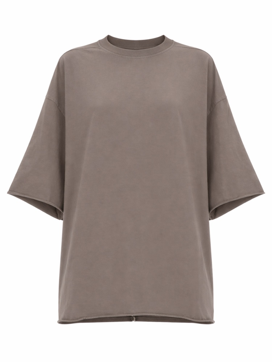 Rick Owens Taupe Tommy-T Oversized Boxy Cotton T-Shirt Bruin