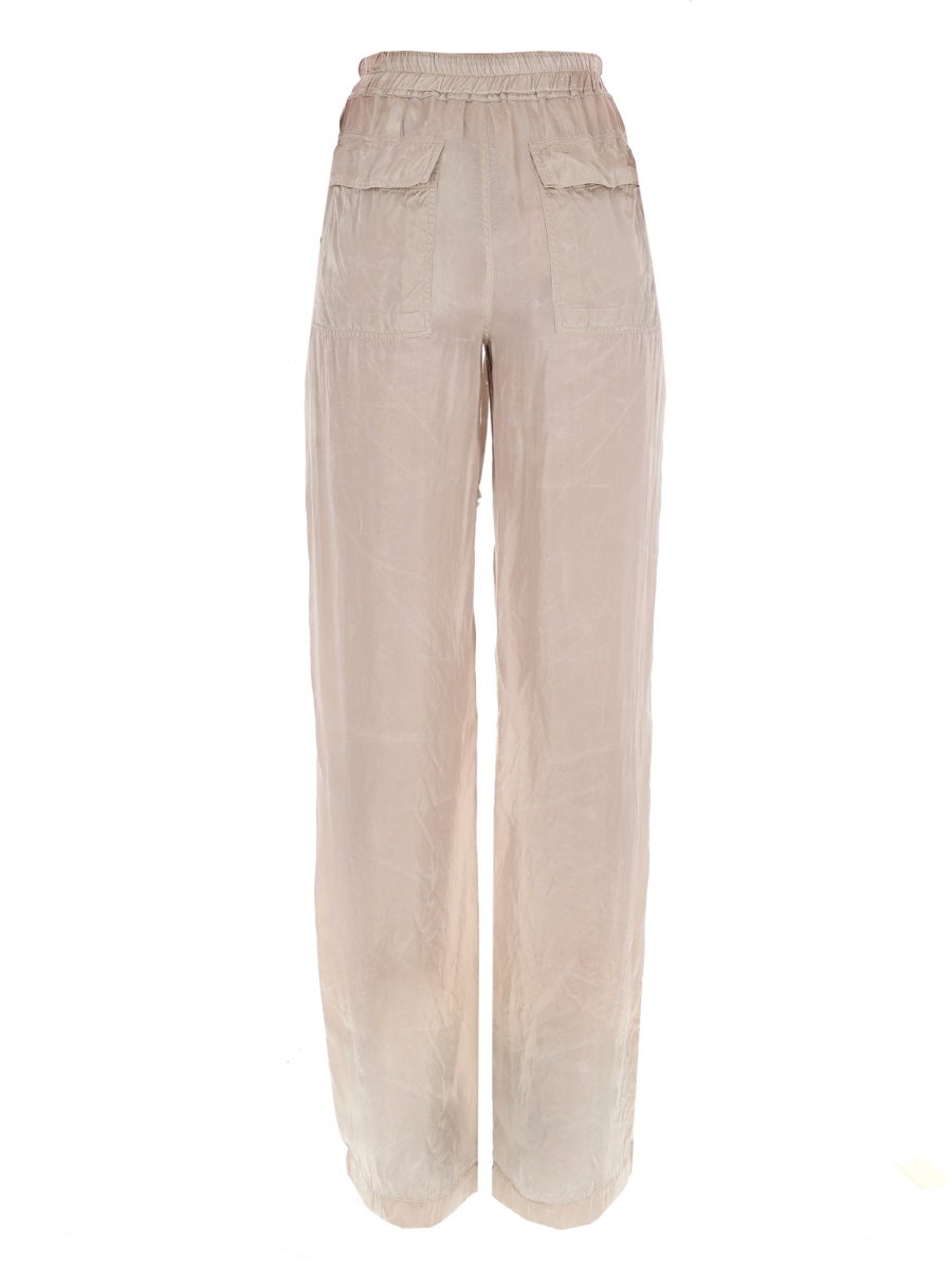 Rick Owens Dietrich Wide-Leg Cupro Drawstring Pants Neutraal