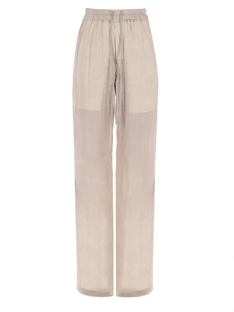 Rick Owens Dietrich Wide-Leg Cupro Drawstring Pants Neutraal