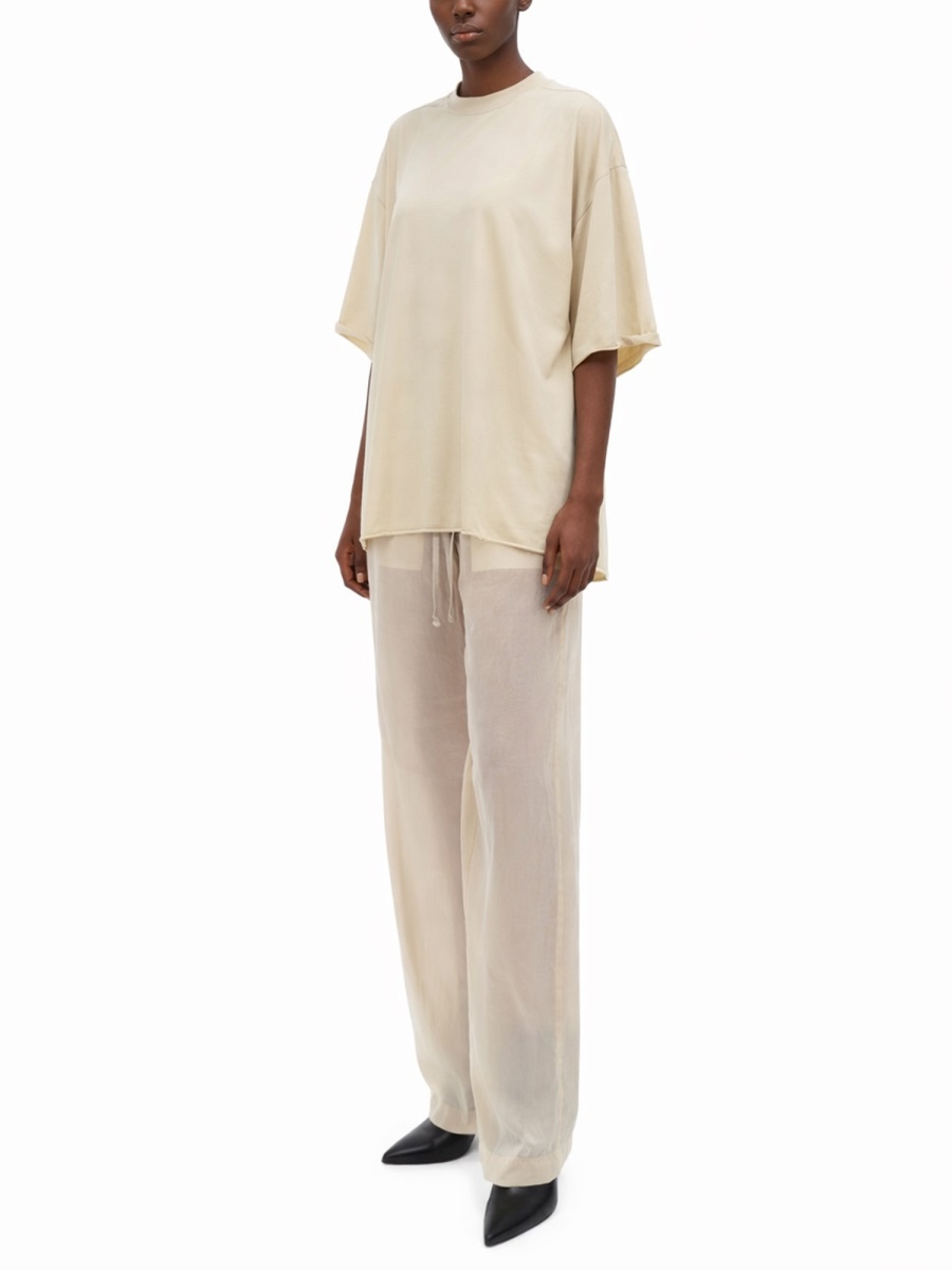 Rick Owens Dietrich Wide-Leg Cupro Drawstring Pants Neutraal
