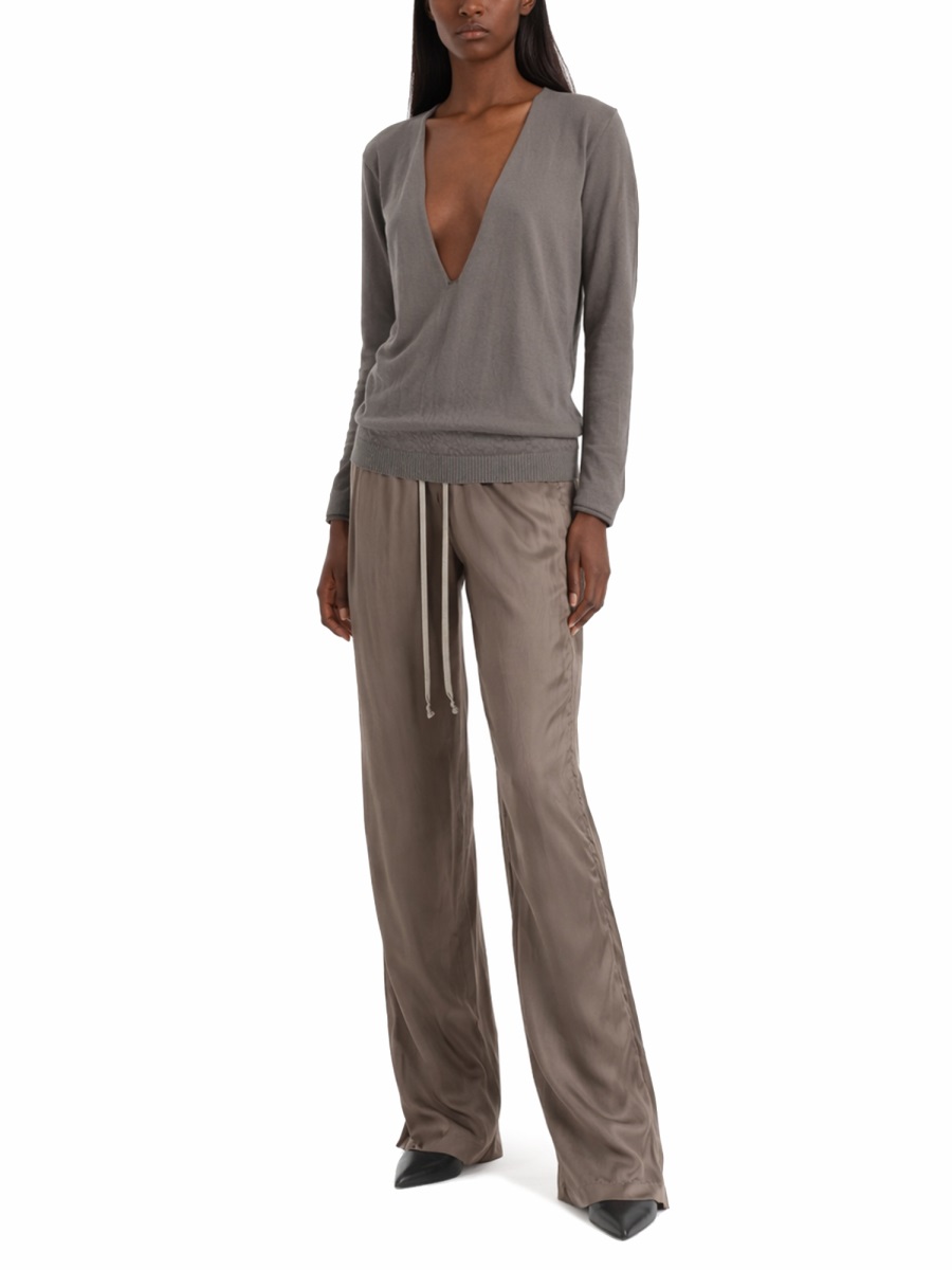 Rick Owens Black Dietrich Cupro Drawstring Pants Grijs